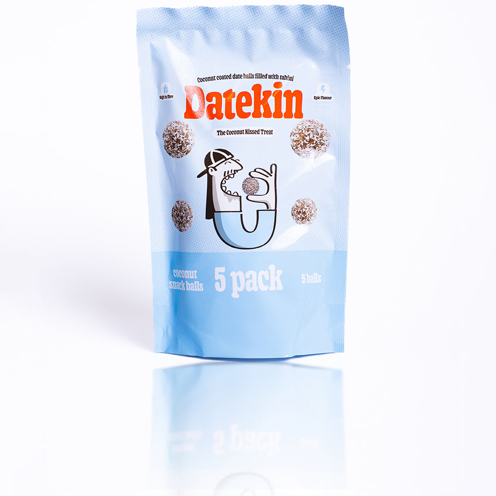 Datekin Coconut Covered Date Balls filled with Savoury Tahini (1 x 5 Pack)