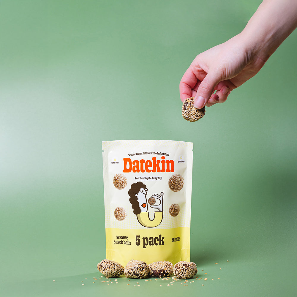 Datekin Sesame Coated Date Balls Filled with Tahini (1 x 5 Pack)