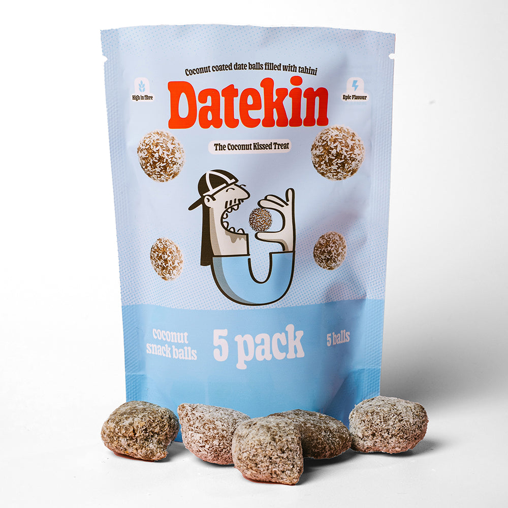 Datekin Coconut Covered Date Balls filled with Savoury Tahini (1 x 5 Pack)